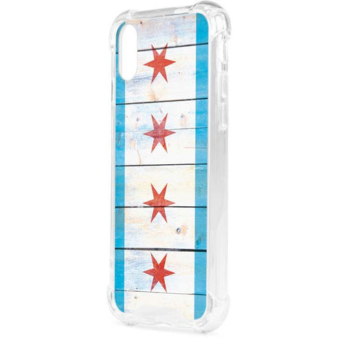 Chicago Flag Light Wood iPhone XS Clear Case