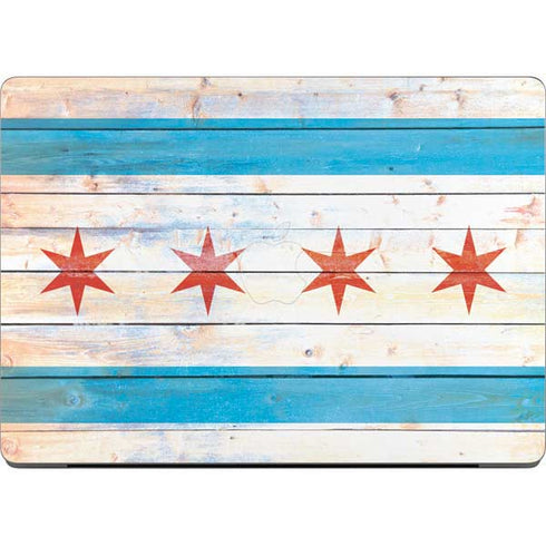 Chicago Flag Light Wood Apple MacBook Pro 14-inch Skin