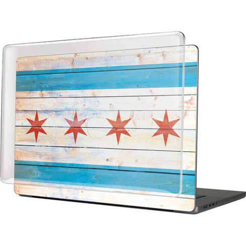 Chicago Flag Light Wood MacBook Cases