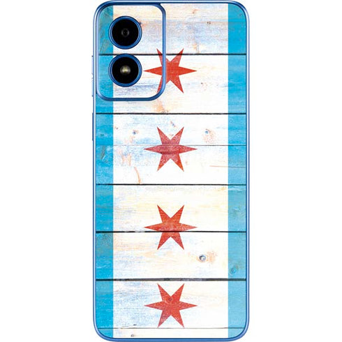 Chicago Flag Light Wood Moto G Play 4G (2024) Skin