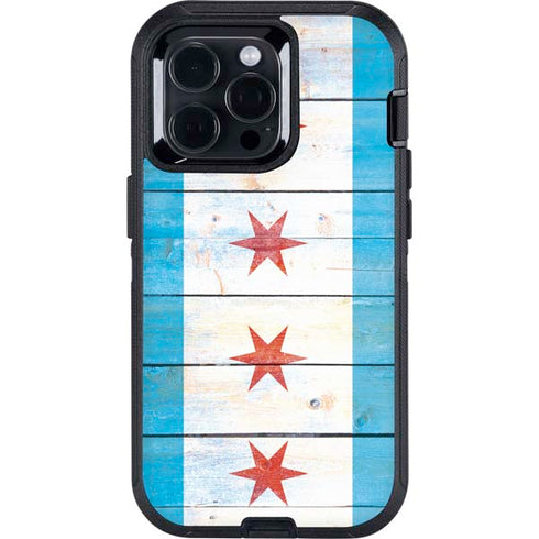 Chicago Flag Light Wood Otterbox Defender iPhone Skin