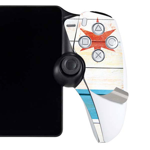 Chicago Flag Light Wood PlayStation Portal Remote Player Skin