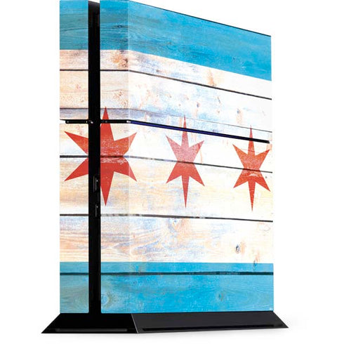 Chicago Flag Light Wood PlayStation PS4 Skins