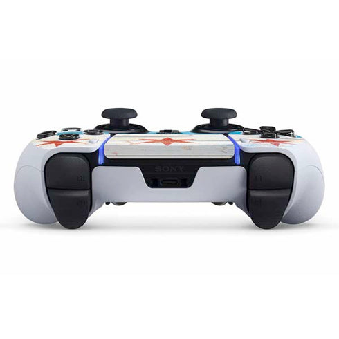 Chicago Flag Light Wood PS5 DualSense Edge Pro Controller Skin