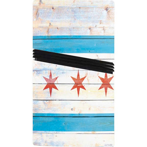 Chicago Flag Light Wood PS5 Pro Console Skin