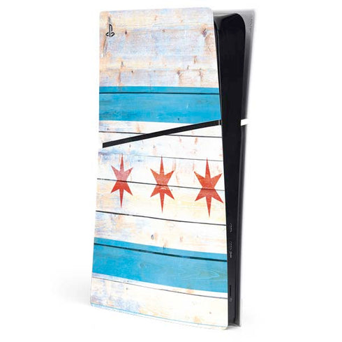 Chicago Flag Light Wood PlayStation PS5 Skins