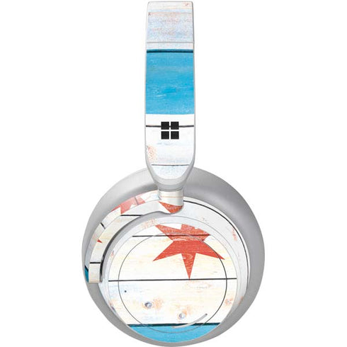 Chicago Flag Light Wood Surface Headphones Skin