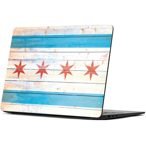 Chicago Flag Light Wood Surface Laptop 7 13.8in Skin