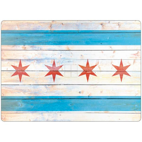Chicago Flag Light Wood Surface Laptop 7 13.8in Skin