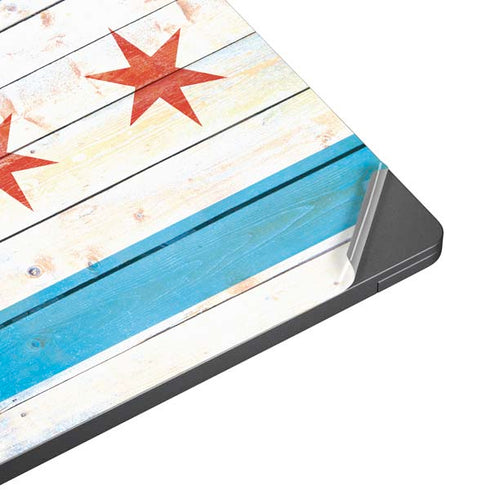 Chicago Flag Light Wood Surface Laptop 7 13.8in Skin