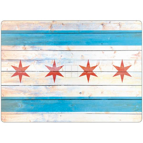Chicago Flag Light Wood Surface Laptop 7 15in Skin