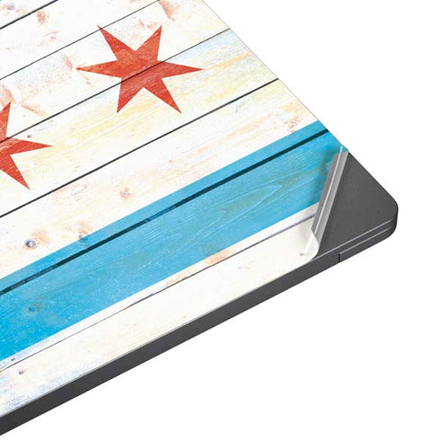 Chicago Flag Light Wood Surface Laptop 7 15in Skin