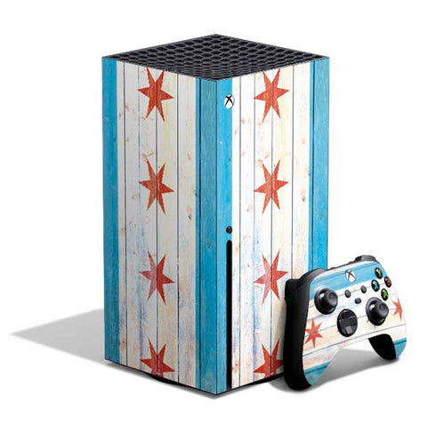 Chicago Flag Light Wood Xbox Series X Bundle Skin