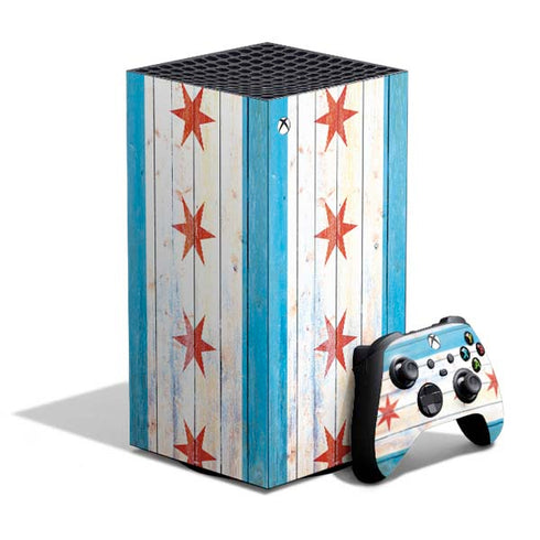 Chicago Flag Light Wood XBox Series X Digital Edition Bundle Skin