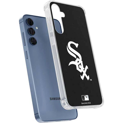 MLB Chicago White Sox - Solid Distressed Galaxy A55 5G Clear Case