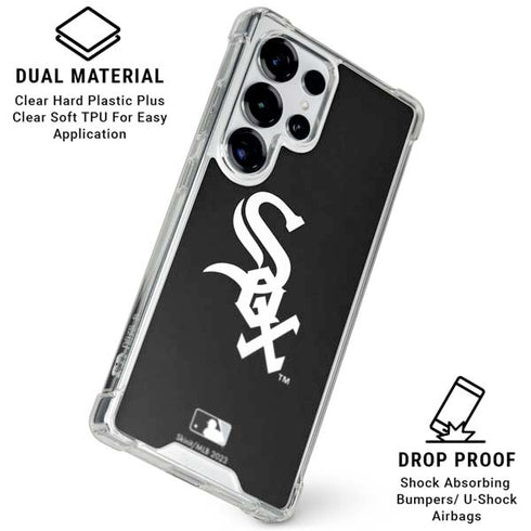 MLB Chicago White Sox - Solid Distressed Galaxy S25 Ultra Clear Case