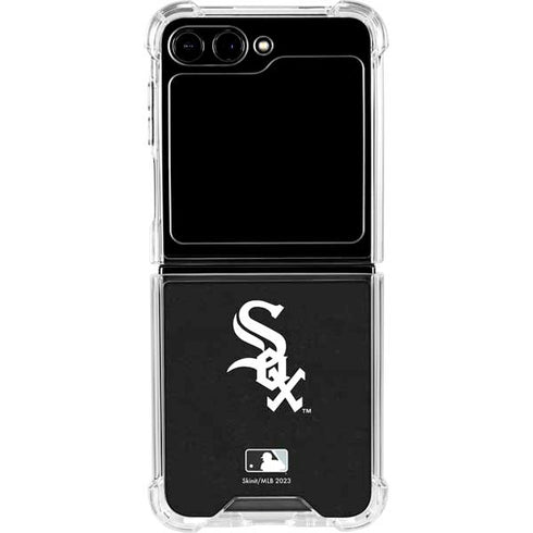 MLB Chicago White Sox - Solid Distressed Galaxy Z Flip6 Clear Case