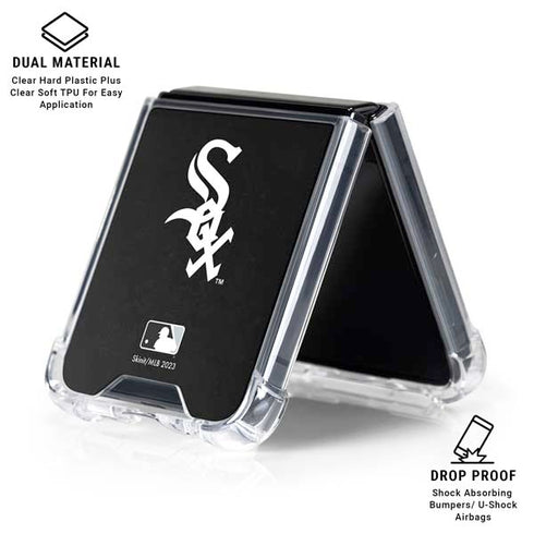 MLB Chicago White Sox - Solid Distressed Galaxy Z Flip6 Clear Case