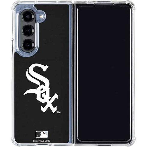 MLB Chicago White Sox - Solid Distressed Galaxy Z Fold5 5G Clear Case