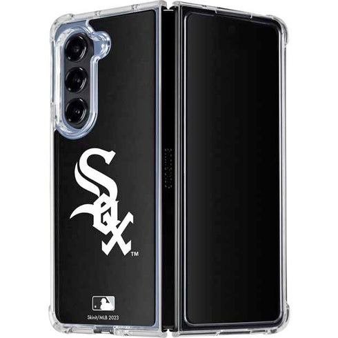 MLB Chicago White Sox - Solid Distressed Galaxy Z Fold5 5G Clear Case