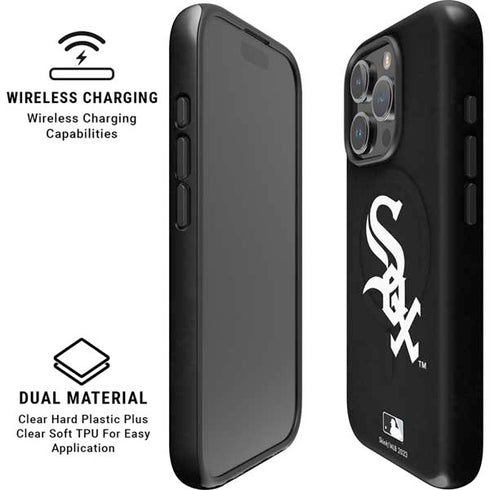 MLB Chicago White Sox - Solid Distressed iPhone 16 Pro Magsafe Impact Case