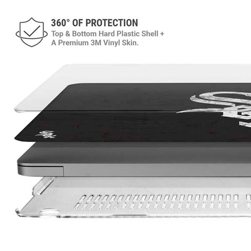 MLB Chicago White Sox - Solid Distressed MacBook Pro 14in (2021-24) Case plus Skin