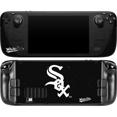 MLB Chicago White Sox - Solid Distressed Steam Deck Handheld Gaming Computer OLED Skin