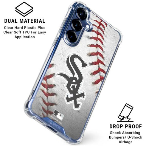 MLB Chicago White Sox Game Ball Galaxy S25 FE Clear Case
