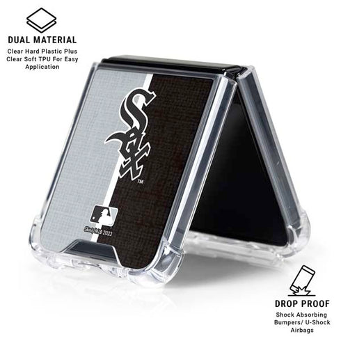 MLB Chicago White Sox Split Galaxy Z Flip6 Clear Case