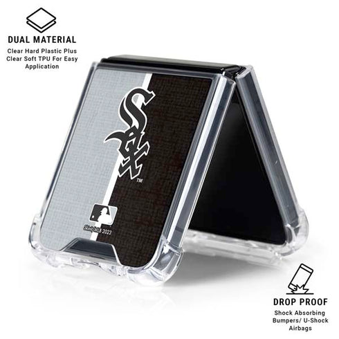 MLB Chicago White Sox Split Galaxy Z Flip7 Clear Case