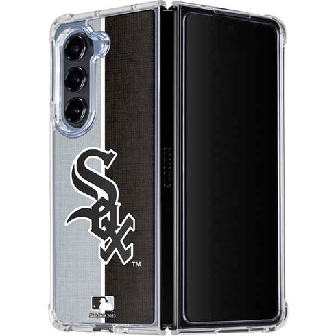 MLB Chicago White Sox Split Galaxy Z Fold5 5G Clear Case