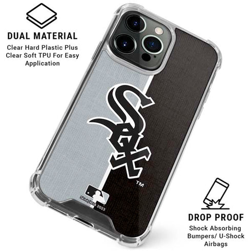 MLB Chicago White Sox Split iPhone 16 Pro Max Clear Case
