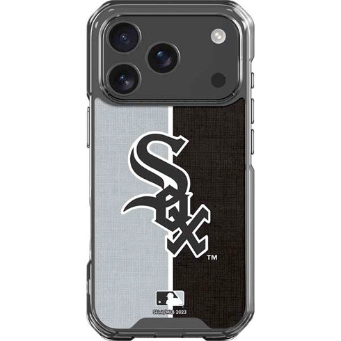 MLB Chicago White Sox Split iPhone 17 Pro Clear Case