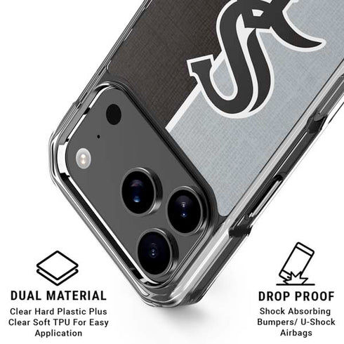 MLB Chicago White Sox Split iPhone 17 Pro Clear Case