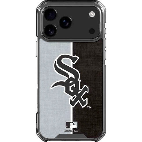 MLB Chicago White Sox Split iPhone 17 Pro Max Clear Case