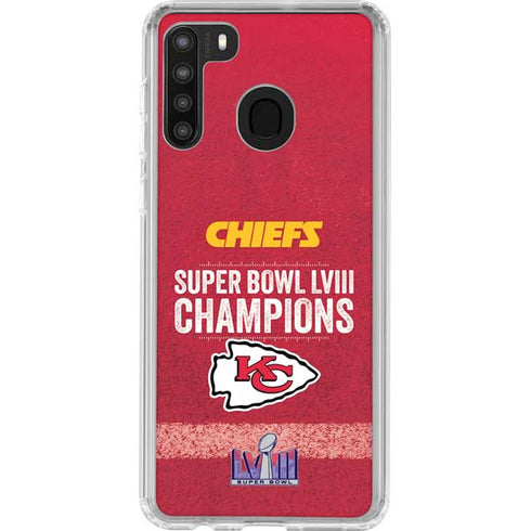 NFL Chiefs Super Bowl LVIII Champions Galaxy A21 Clear Case