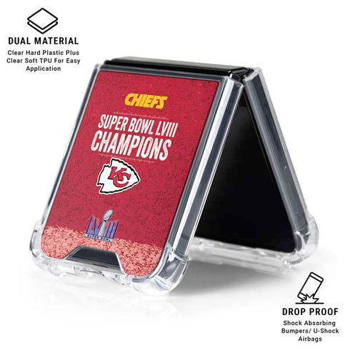 NFL Chiefs Super Bowl LVIII Champions Galaxy Z Flip6 Clear Case