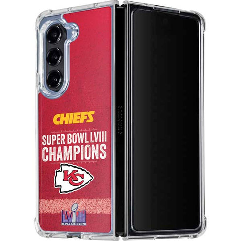 NFL Chiefs Super Bowl LVIII Champions Galaxy Z Fold5 5G Clear Case