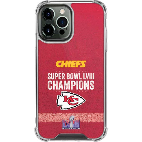 NFL Chiefs Super Bowl LVIII Champions iPhone 13 Pro Max Clear Case