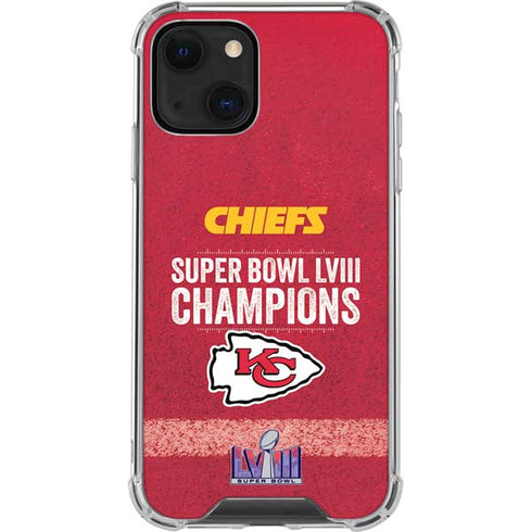 NFL Chiefs Super Bowl LVIII Champions iPhone 14 Plus Clear Case