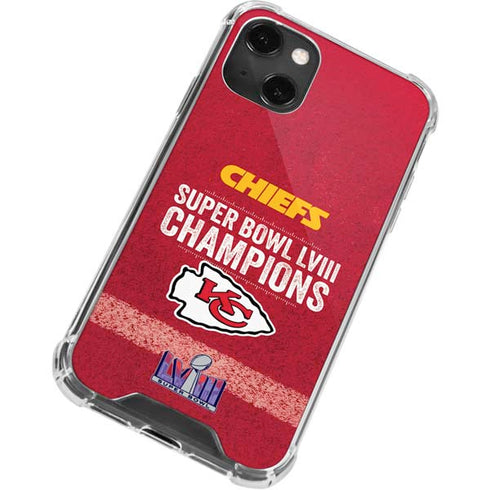 NFL Chiefs Super Bowl LVIII Champions iPhone 14 Plus Clear Case