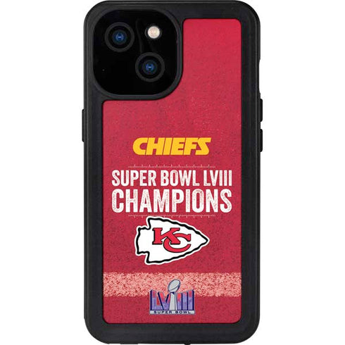 NFL Chiefs Super Bowl LVIII Champions iPhone 15 Waterproof Case