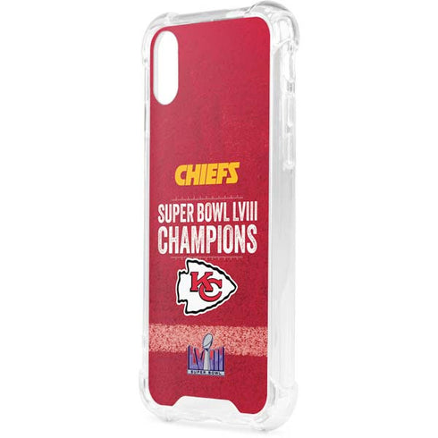NFL Chiefs Super Bowl LVIII Champions iPhone XS Clear Case