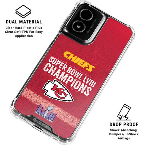 NFL Chiefs Super Bowl LVIII Champions Moto G Power 5G (2024) Clear Case