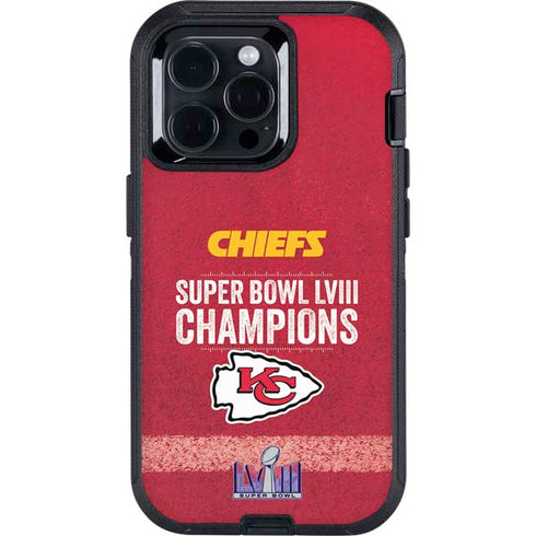NFL Chiefs Super Bowl LVIII Champions Otterbox Defender iPhone Skin