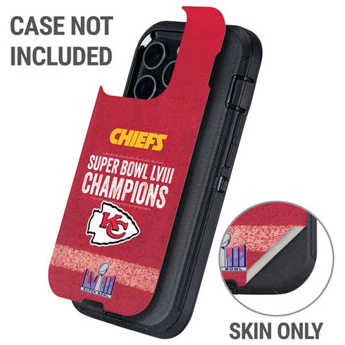 NFL Chiefs Super Bowl LVIII Champions Otterbox Defender iPhone Skin