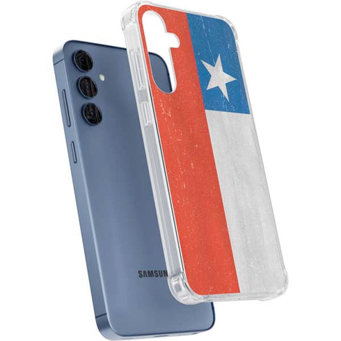 Chile Flag Distressed Galaxy A35 5G Clear Case