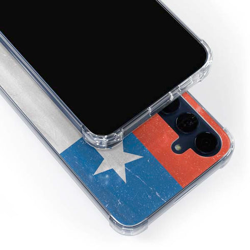 Chile Flag Distressed Galaxy A35 5G Clear Case