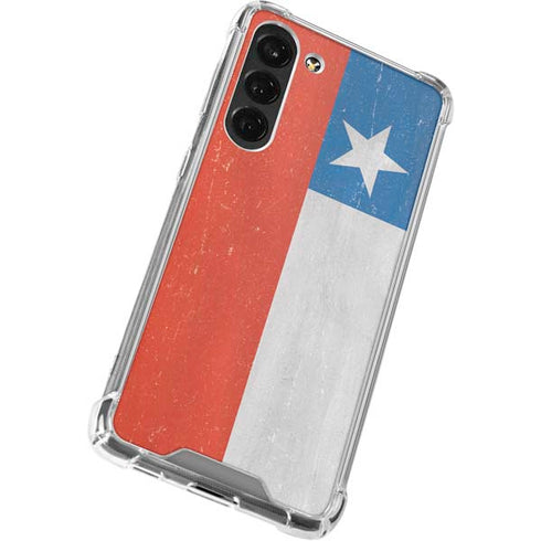 Chile Flag Distressed Galaxy S24 FE Clear Case