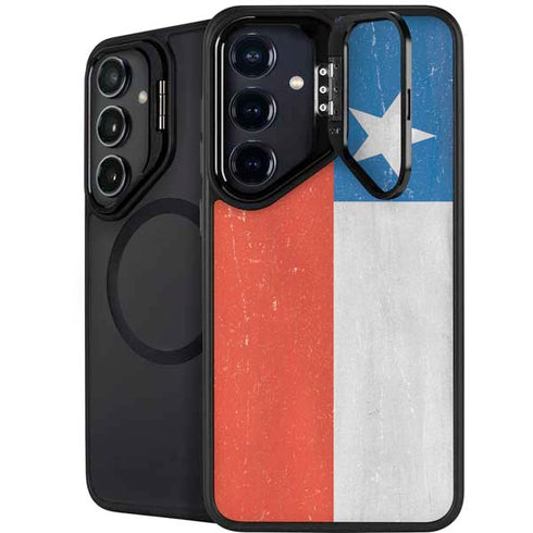 Chile Flag Distressed Galaxy S25 Kickstand Case